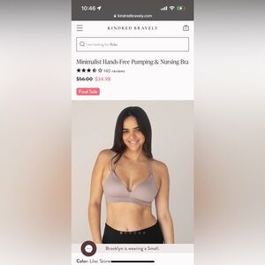 Kindred Bravely Minimalist Pumping & Nursing Bra Size M